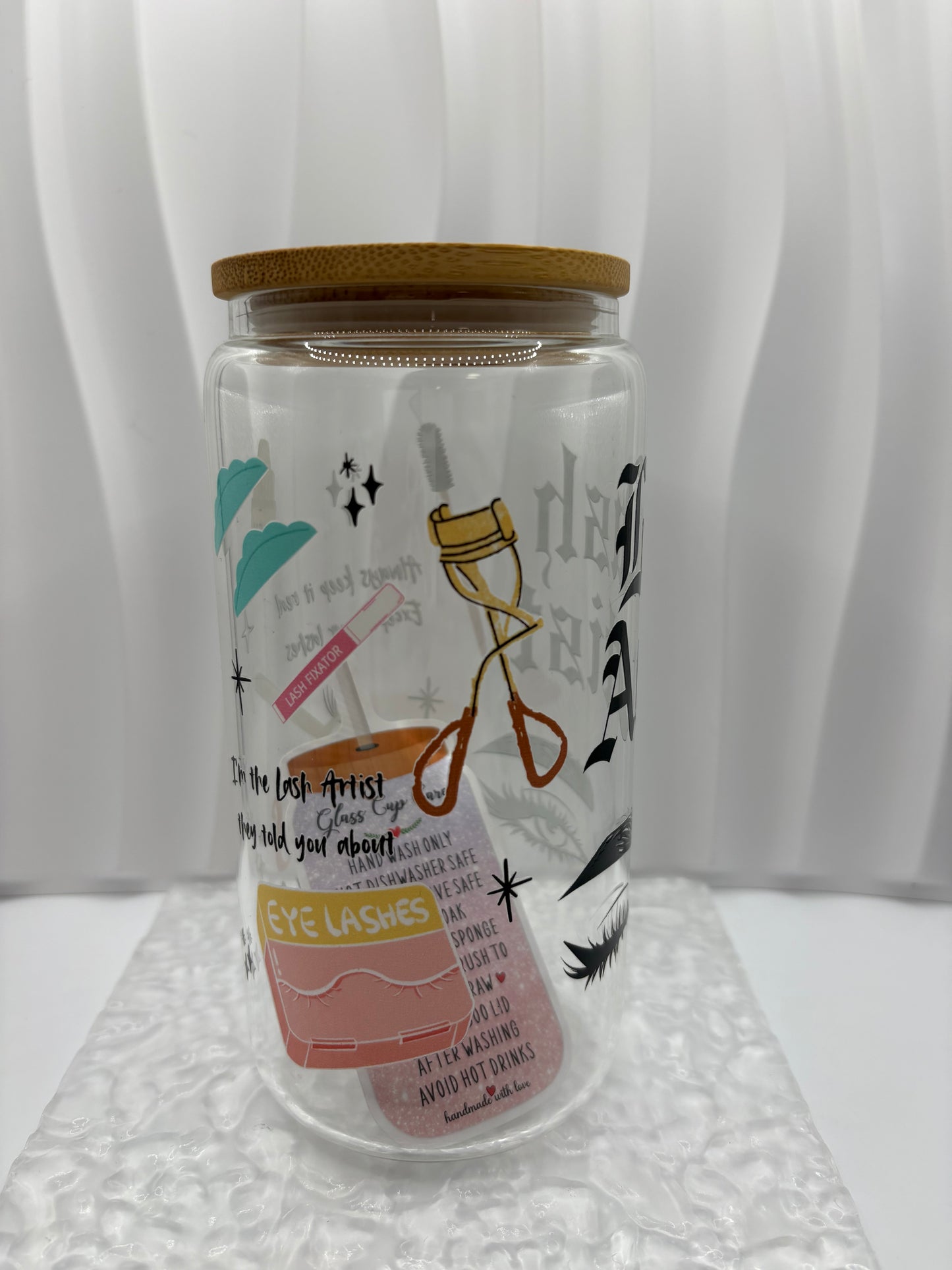 Lash Artist Glass Cup