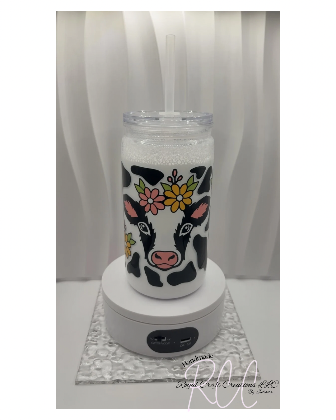 Cow Snow Globe Cup