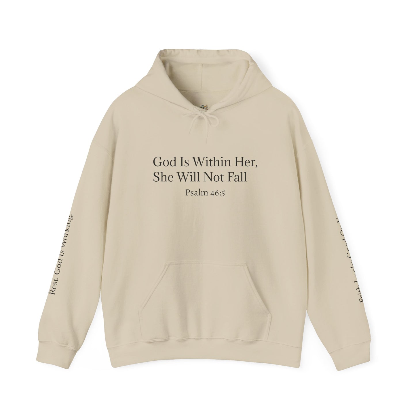 God Is Within Her, She Will Not Fall - Christian Faith Hoodie