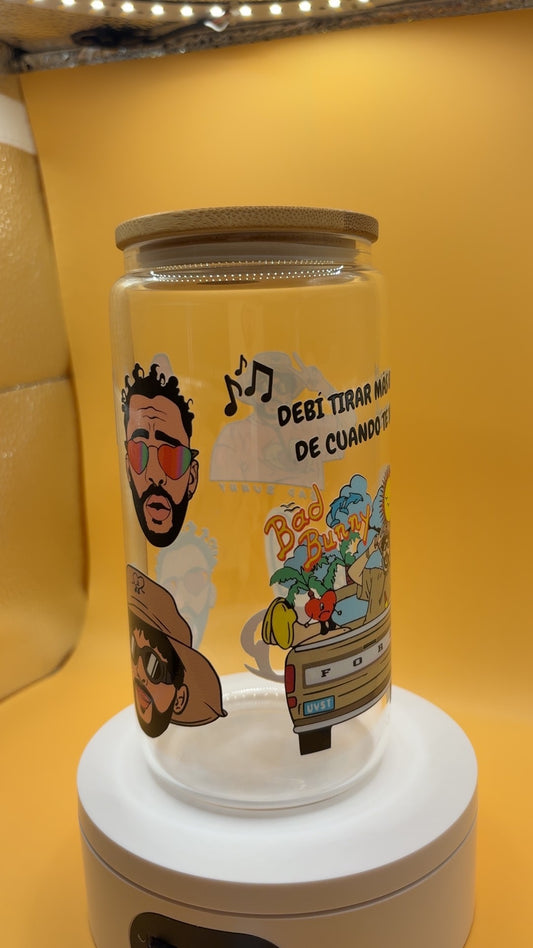 Bad Bunny Glass Cup