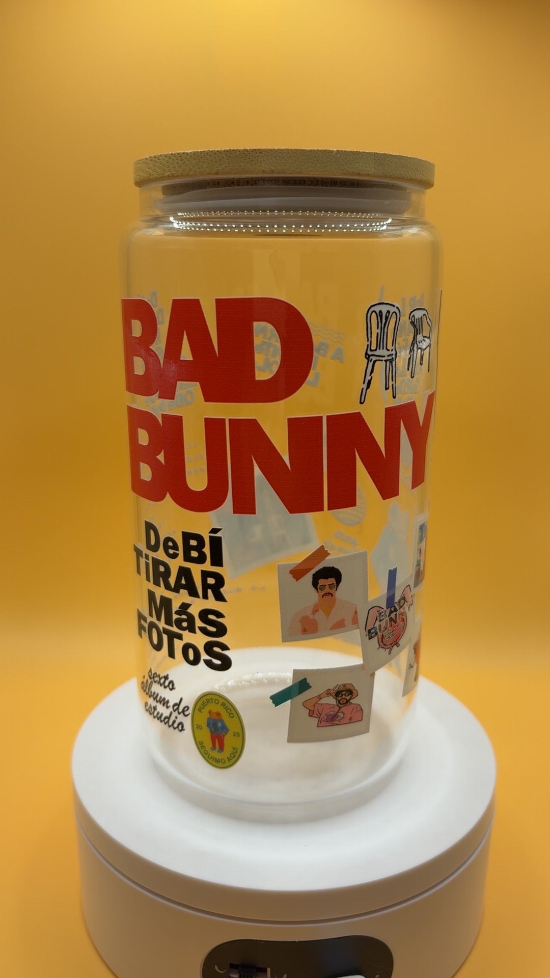 Bad Bunny Glass Cup