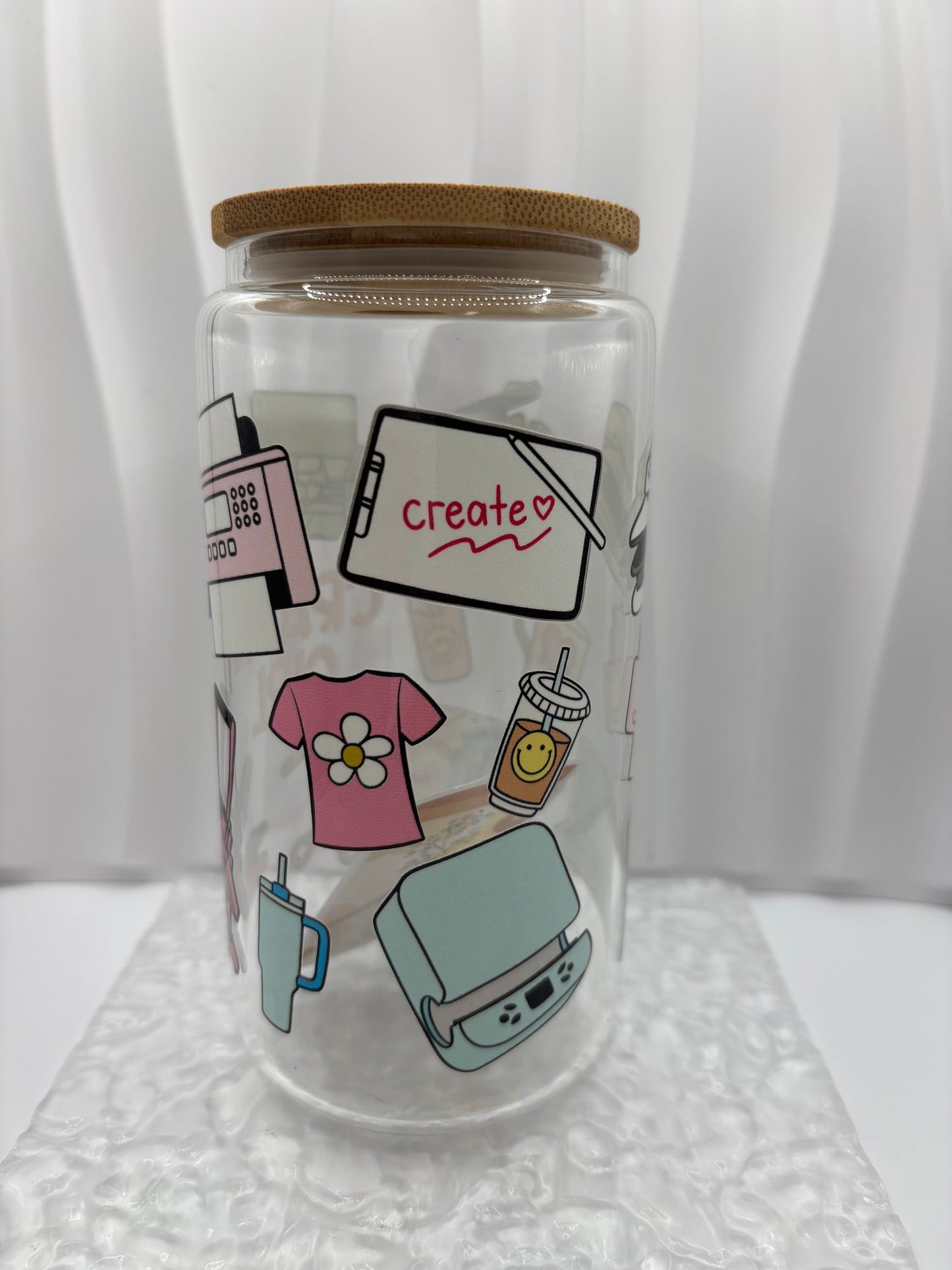 Crafty Girl Glass Cup