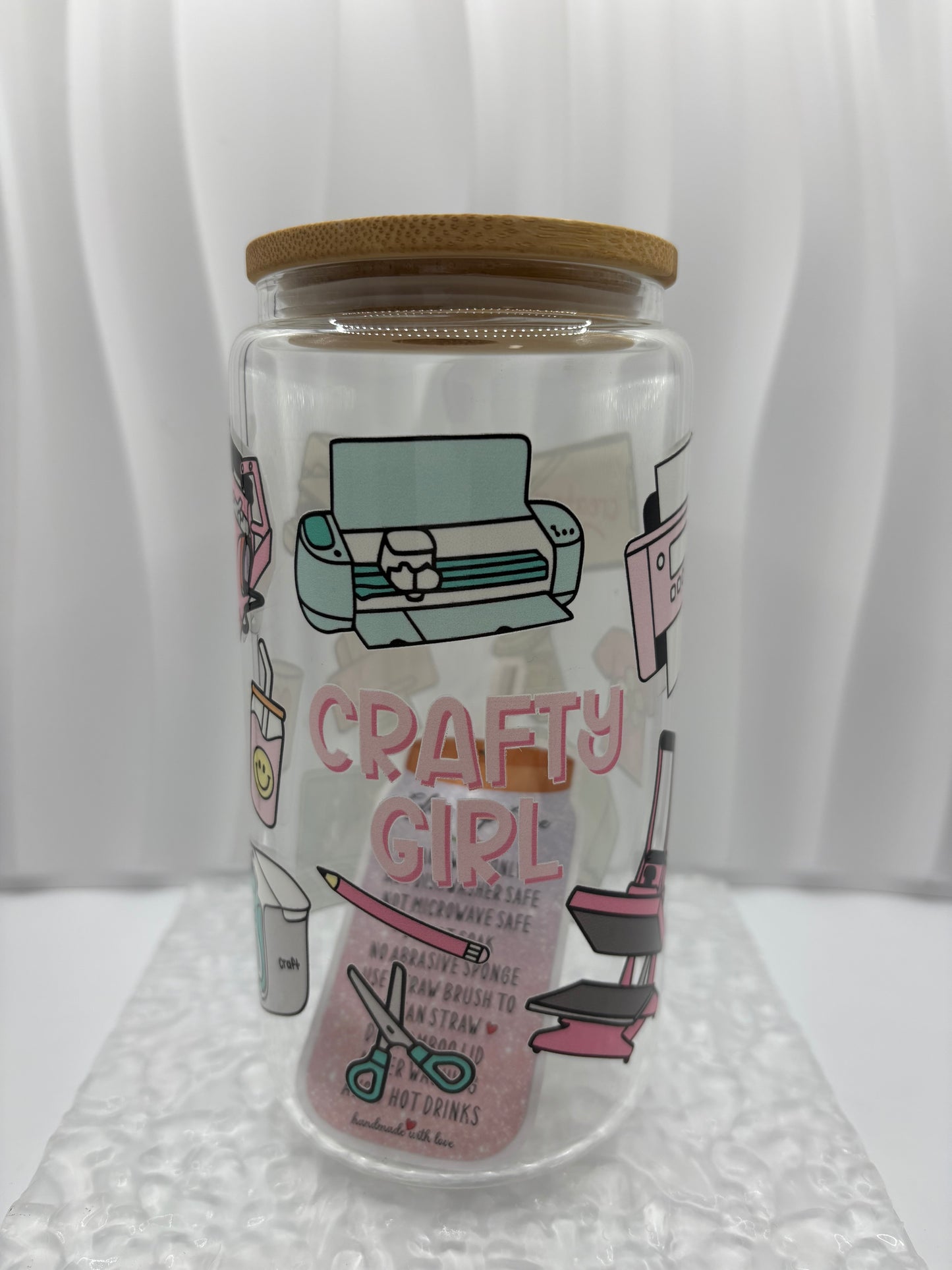 Crafty Girl Glass Cup