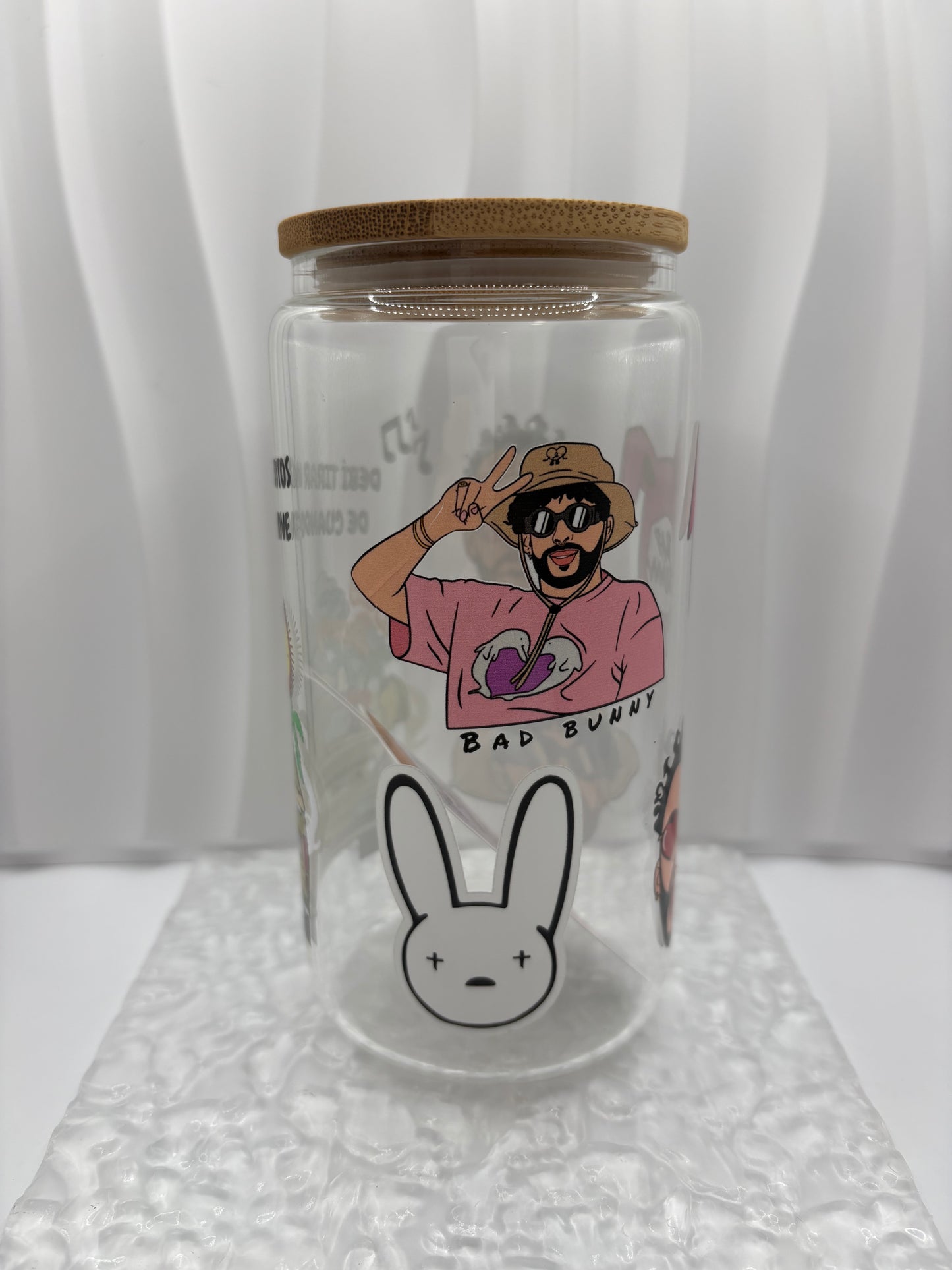 Bad Bunny Glass Cup
