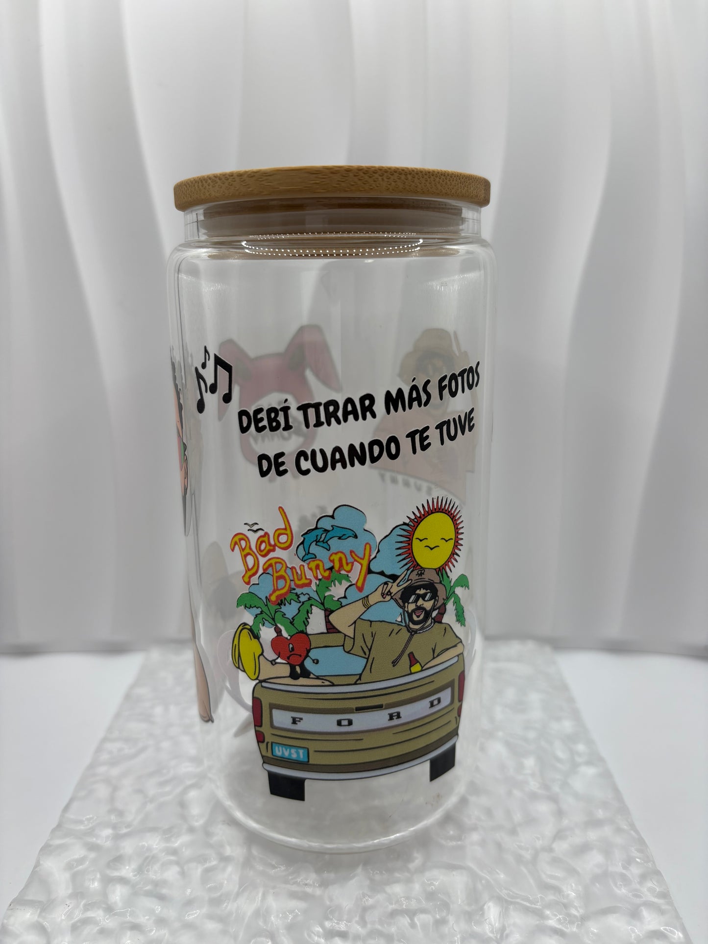 Bad Bunny Glass Cup